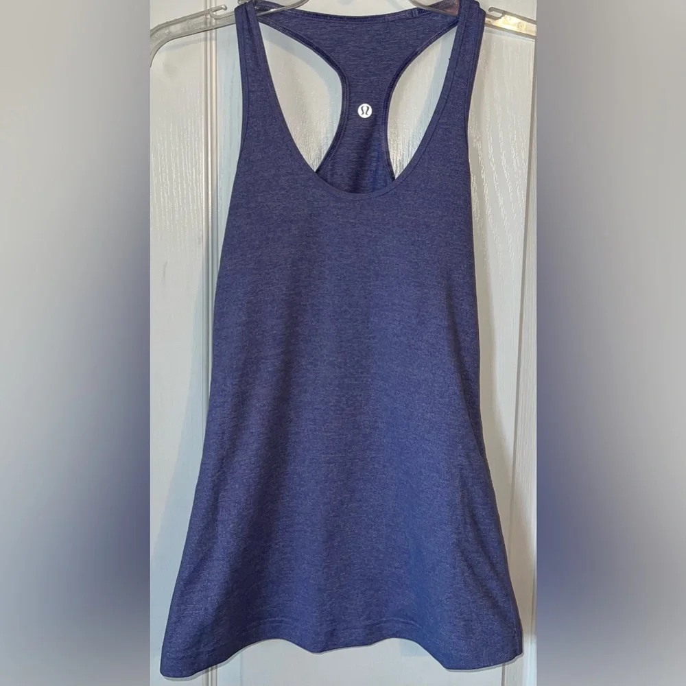 Lululemon CRB Cool Racerback Reversible Tank Heathered Luon Pigment Blue Size 4
